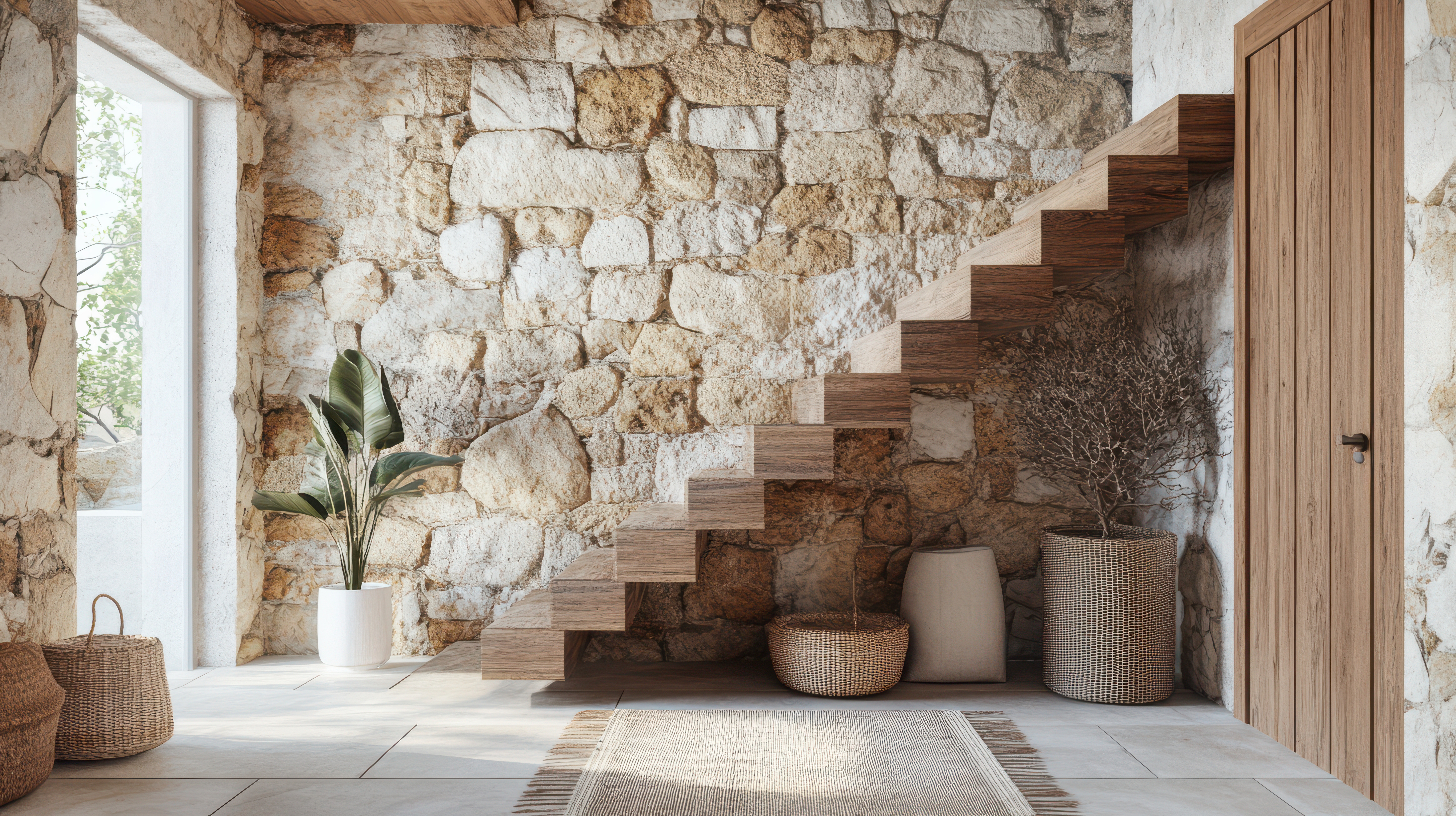 Escalier en bois élégant